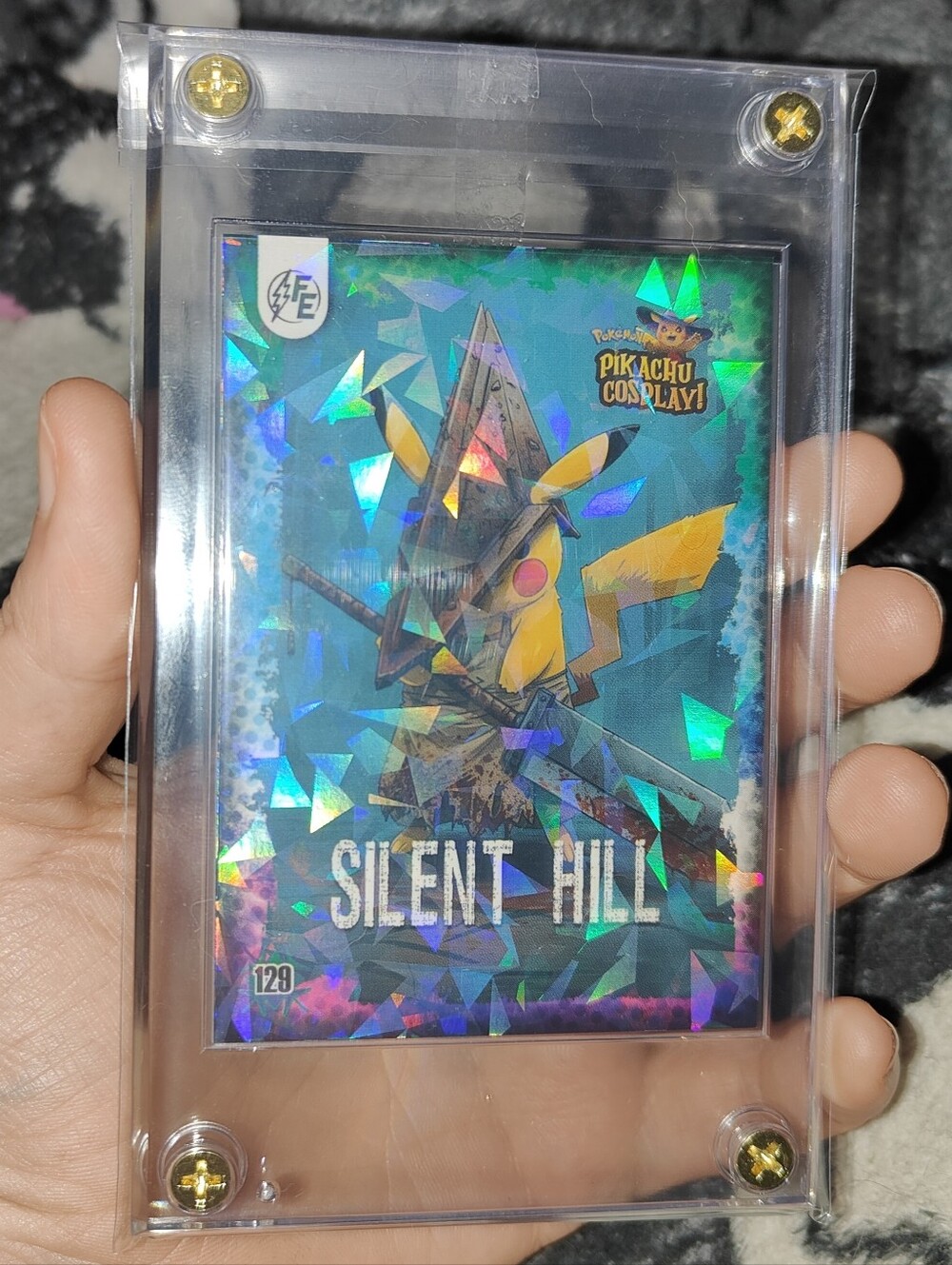 Pyramid Head Silent Hill holo encased Pikachu Cosplay card Unofficial Pokemon